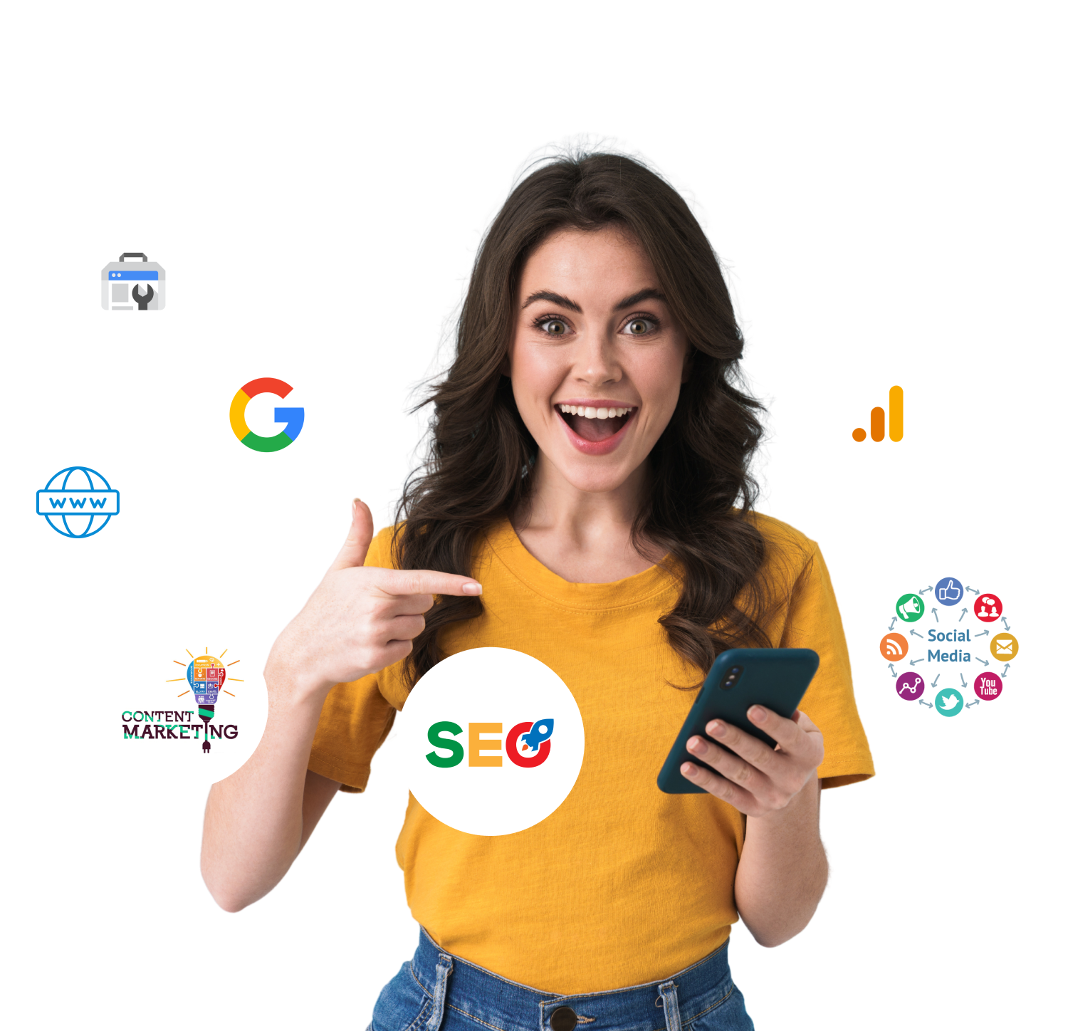Mobile-optimised contact banner showing business professional in consultation pose, displayed on contact page above phone number and email details, representing accessible customer support and strategy sessions by Craze For Marketing Sydney agency.