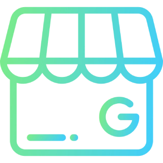 Icon of a storefront with a striped awning and the letter 