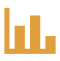 Gold bar chart icon symbolising Craze For Marketing’s transparent reporting approach, providing clients with clear, easy-to-understand performance updates that highlight the real impact of their Google Ads campaigns on business growth.